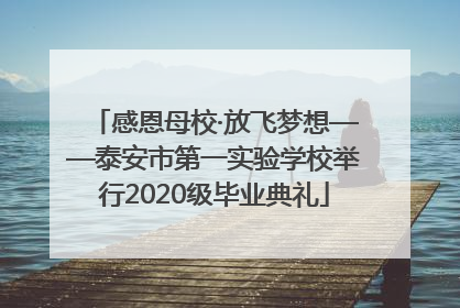 感恩母校·放飞梦想——泰安市第一实验学校举行2020级毕业典礼