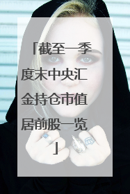 截至一季度末中央汇金持仓市值居前股一览