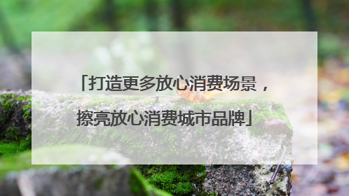 打造更多放心消费场景，擦亮放心消费城市品牌