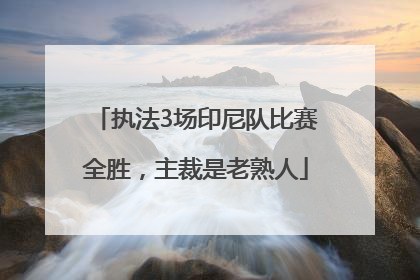 执法3场印尼队比赛全胜，主裁是老熟人