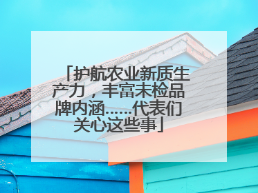 护航农业新质生产力，丰富未检品牌内涵……代表们关心这些事