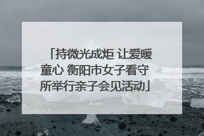 持微光成炬 让爱暖童心 衡阳市女子看守所举行亲子会见活动