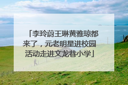 李玲蔚王琳黄雅琼都来了，元老明星进校园活动走进文龙巷小学