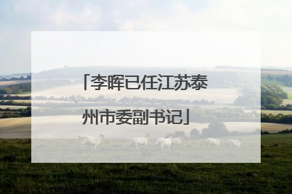 李晖已任江苏泰州市委副书记