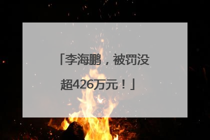 李海鹏，被罚没超426万元！