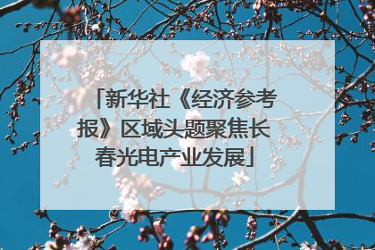 新华社《经济参考报》区域头题聚焦长春光电产业发展