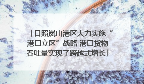 日照岚山港区大力实施“港口立区”战略 港口货物吞吐量实现了跨越式增长