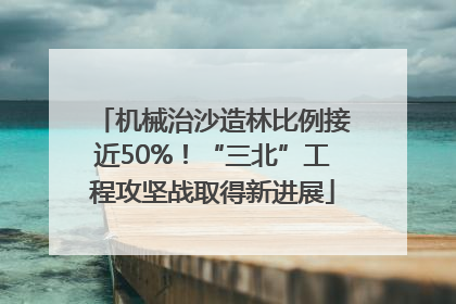 机械治沙造林比例接近50%！“三北”工程攻坚战取得新进展