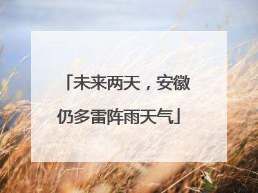 未来两天，安徽仍多雷阵雨天气