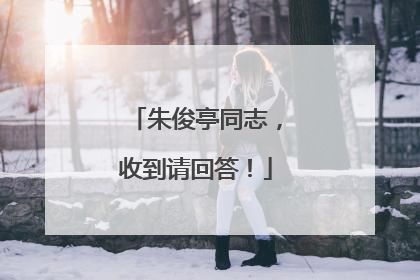 朱俊亭同志，收到请回答！