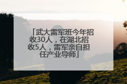 武大雷军班今年招收30人，在湖北招收5人，雷军亲自担任产业导师