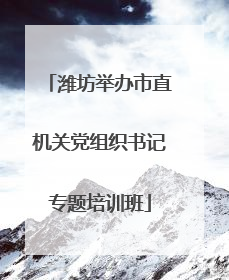 潍坊举办市直机关党组织书记专题培训班