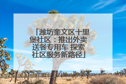 潍坊奎文区十里堡社区：推出外卖送餐专用车 探索社区服务新路径