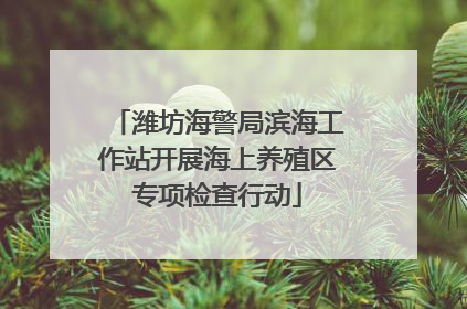 潍坊海警局滨海工作站开展海上养殖区专项检查行动