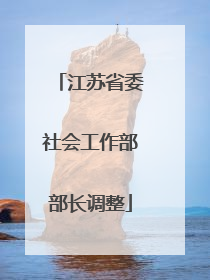 江苏省委社会工作部部长调整