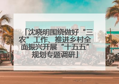 沈晓明围绕做好“三农”工作、推进乡村全面振兴开展“十五五”规划专题调研