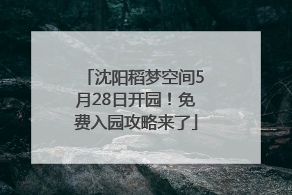 沈阳稻梦空间5月28日开园！免费入园攻略来了