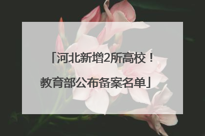 河北新增2所高校！教育部公布备案名单