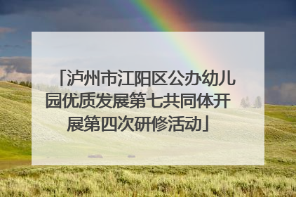 泸州市江阳区公办幼儿园优质发展第七共同体开展第四次研修活动