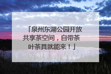 泉州东湖公园开放共享茶空间，自带茶叶茶具就能来！
