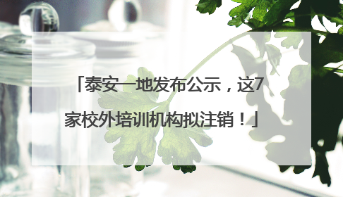 泰安一地发布公示，这7家校外培训机构拟注销！
