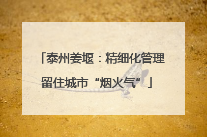 泰州姜堰：精细化管理留住城市“烟火气”