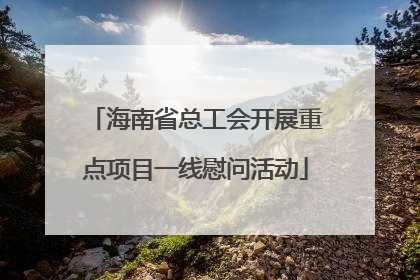 海南省总工会开展重点项目一线慰问活动