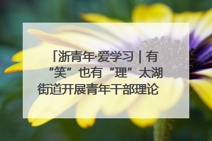 浙青年·爱学习｜有“笑”也有“理”太湖街道开展青年干部理论宣讲“开放麦”