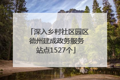 深入乡村社区园区 德州建成政务服务站点1527个