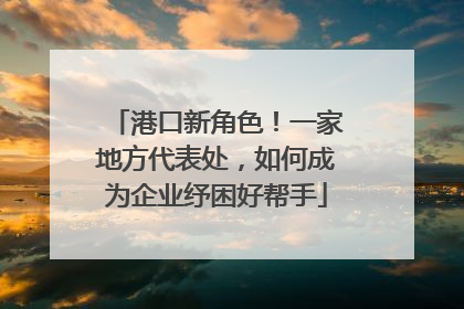 港口新角色！一家地方代表处，如何成为企业纾困好帮手