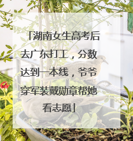 湖南女生高考后去广东打工，分数达到一本线，爷爷穿军装戴勋章帮她看志愿