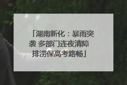 湖南新化：暴雨突袭 多部门连夜清障排涝保高考路畅