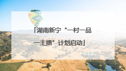 湖南新宁“一村一品一主播”计划启动