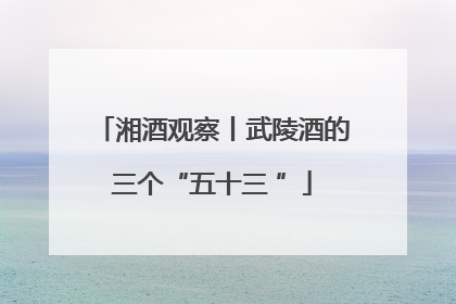 湘酒观察丨武陵酒的三个“五十三 ”