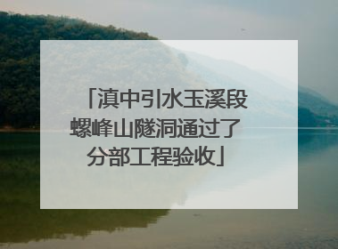 滇中引水玉溪段螺峰山隧洞通过了分部工程验收