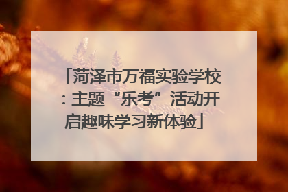菏泽市万福实验学校：主题“乐考”活动开启趣味学习新体验