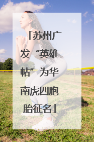 苏州广发“英雄帖”为华南虎四胞胎征名
