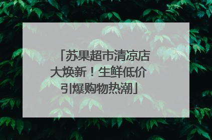 苏果超市清凉店大焕新！生鲜低价引爆购物热潮