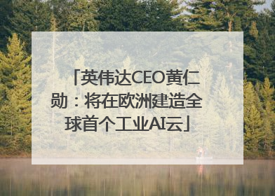 英伟达CEO黄仁勋：将在欧洲建造全球首个工业AI云