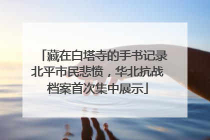 藏在白塔寺的手书记录北平市民悲愤，华北抗战档案首次集中展示
