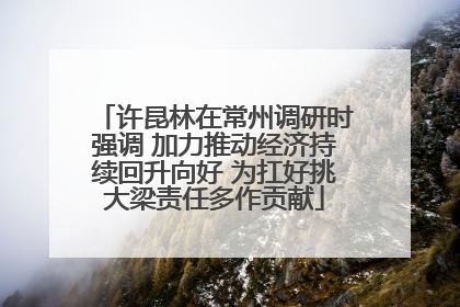 许昆林在常州调研时强调 加力推动经济持续回升向好 为扛好挑大梁责任多作贡献
