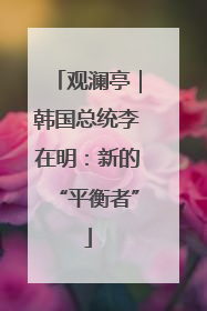观澜亭｜韩国总统李在明：新的“平衡者”