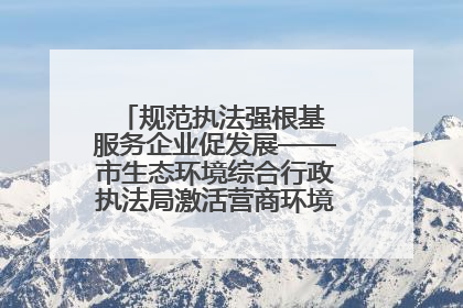 规范执法强根基 服务企业促发展——市生态环境综合行政执法局激活营商环境“绿色动能”