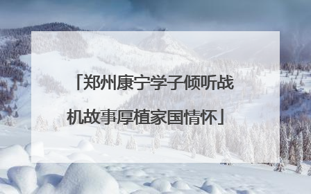 郑州康宁学子倾听战机故事厚植家国情怀