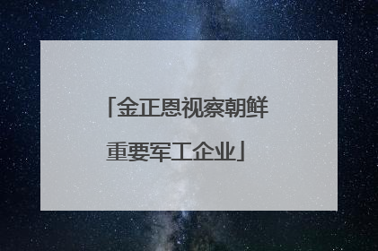 金正恩视察朝鲜重要军工企业