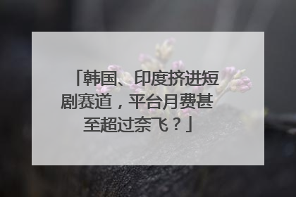 韩国、印度挤进短剧赛道，平台月费甚至超过奈飞？