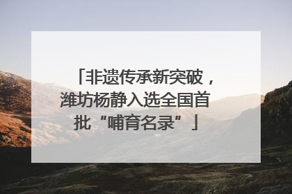 非遗传承新突破，潍坊杨静入选全国首批“哺育名录”