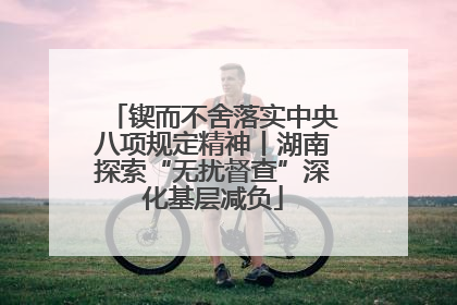 锲而不舍落实中央八项规定精神丨湖南探索“无扰督查”深化基层减负