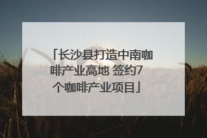 长沙县打造中南咖啡产业高地 签约7个咖啡产业项目