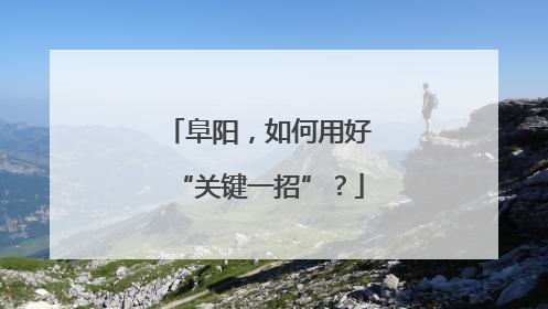 阜阳，如何用好“关键一招”？